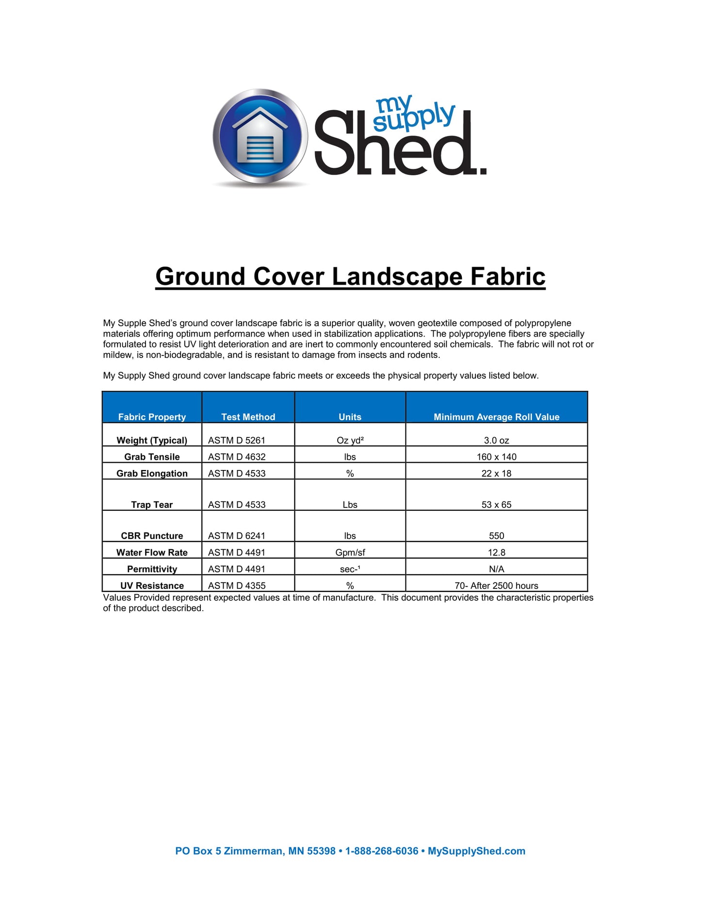 My Supply Shed Ground Cover