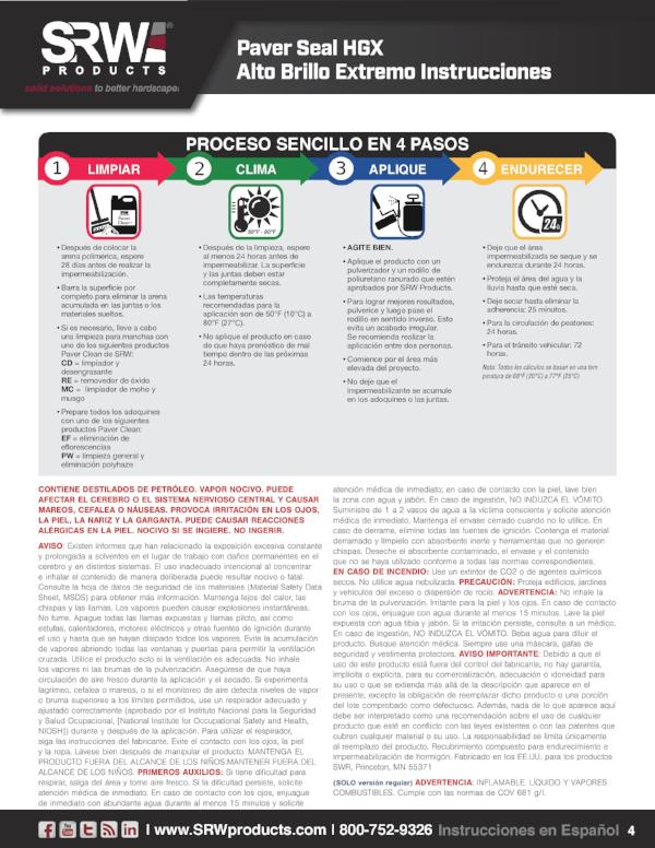 Extreme Gloss Paver Sealer Instructions Spanish Page 2
