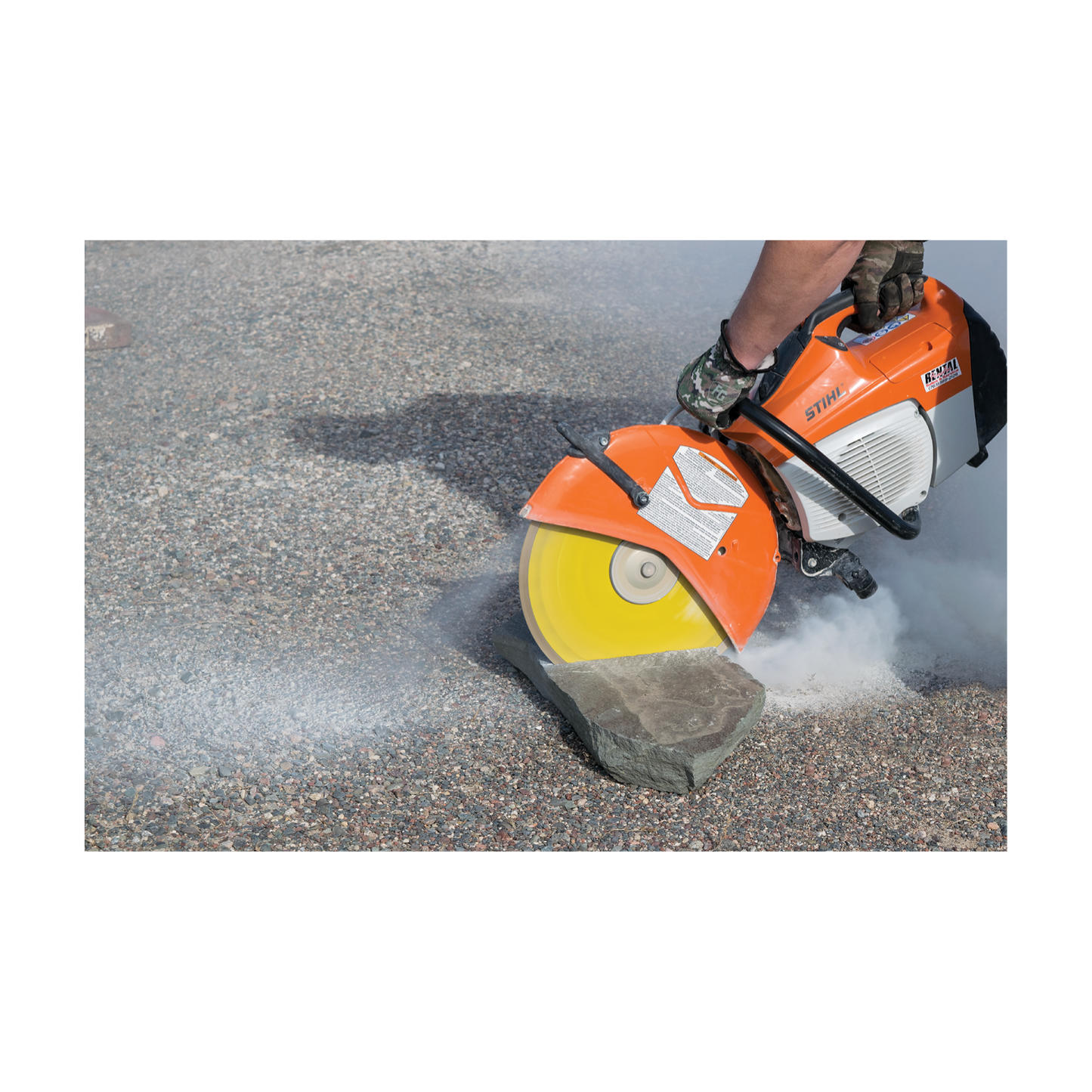 concrete saw cutting with hard material blade
