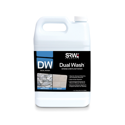 Natural stone and wetcast cleaner for patios SRW products dw dual wash