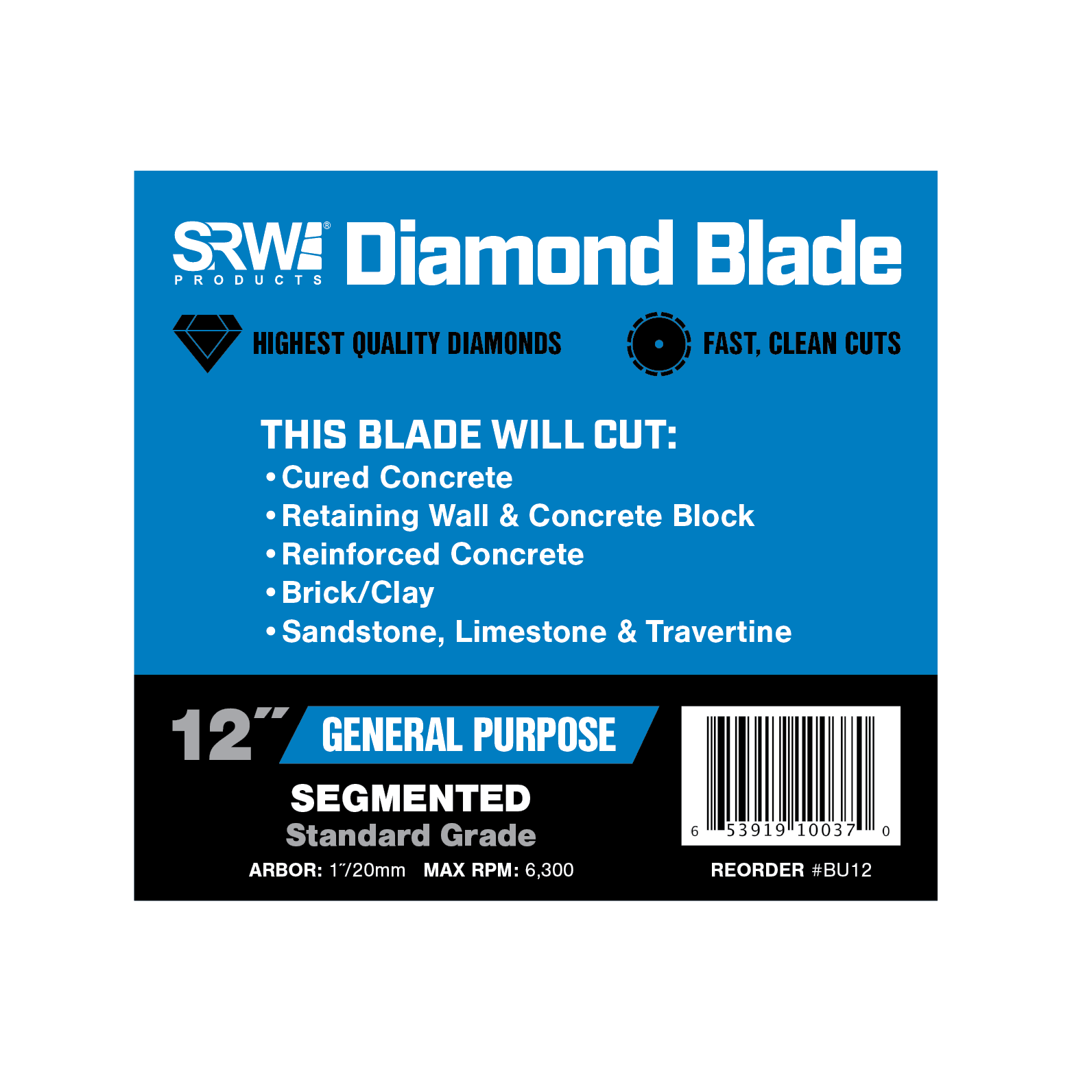 12 inch standard segmented diamond blade