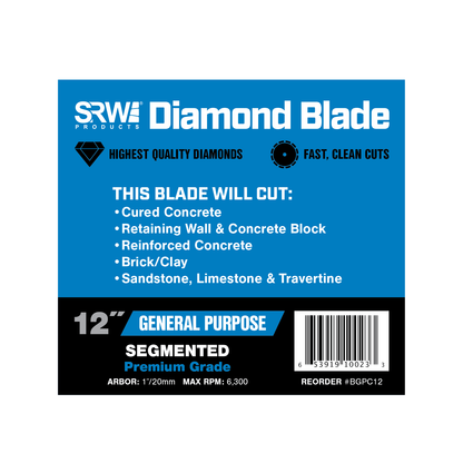 12 inch premium grade segmented diamond blade