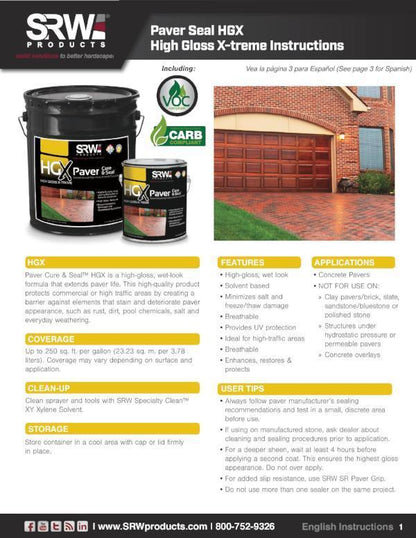 Extreme Gloss Paver Sealer Instructions English Page 1