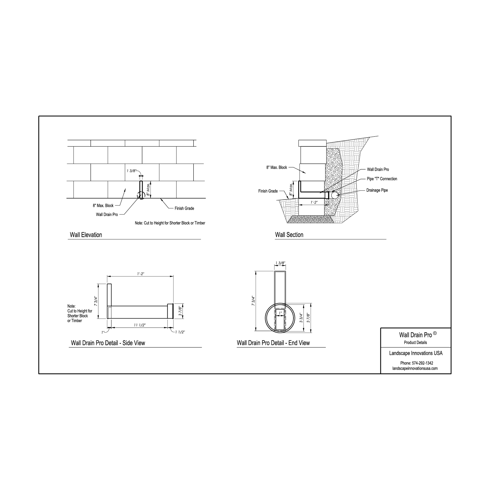 Wall drain pro product details sheet