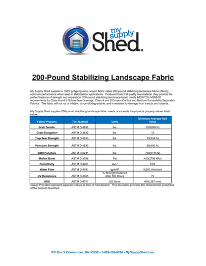 200 Pound Stabilizing Landscape Fabric